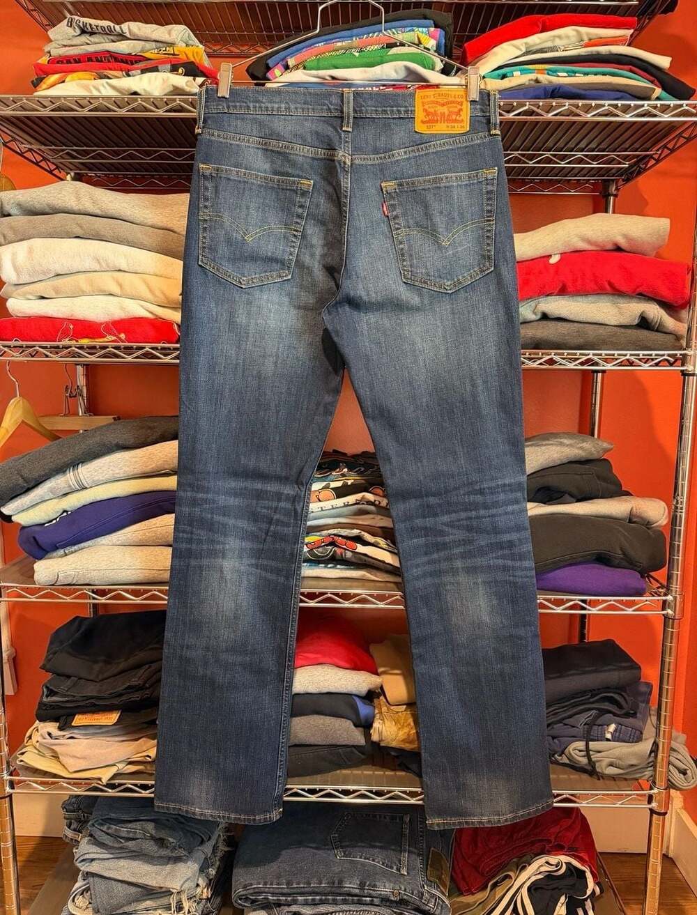 Levi's 527 Slim Bootcut Jeans Size W34 L36 Blue Denim
